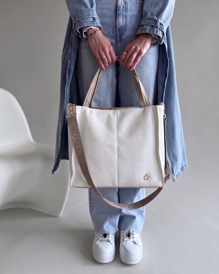 Dámska kabelka na rameno GROSSO biela