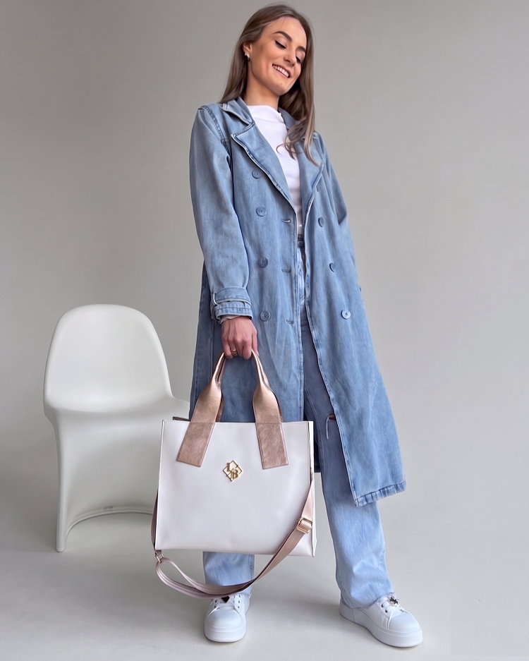 Dámska kabelka 2v1 Laura Biaggi biela