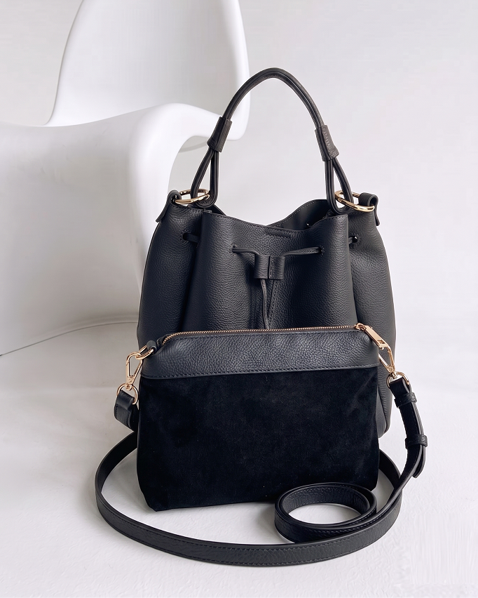 Dámsky vačok s crossbody kabelkou – elegantná 2v1 kabelka na každý deň čierna