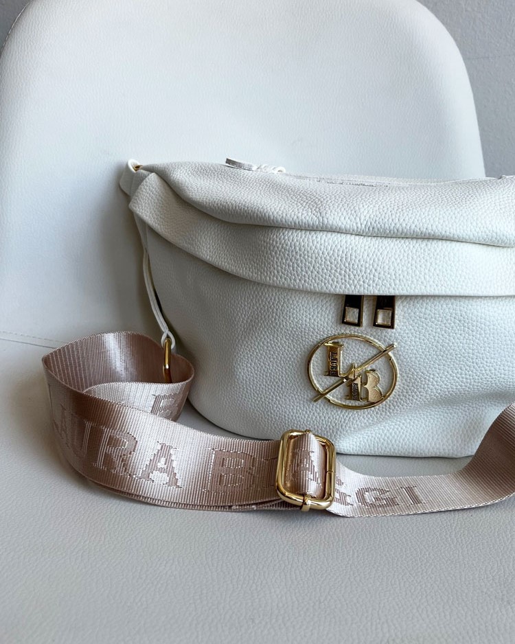 Crossbody a ľadvinka Laura Biaggi biela veľká a praktická