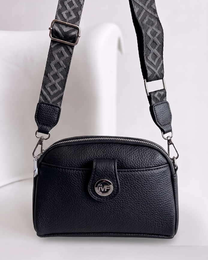 Mini crossbody kabelka s dvojitým vnútrom čierna
