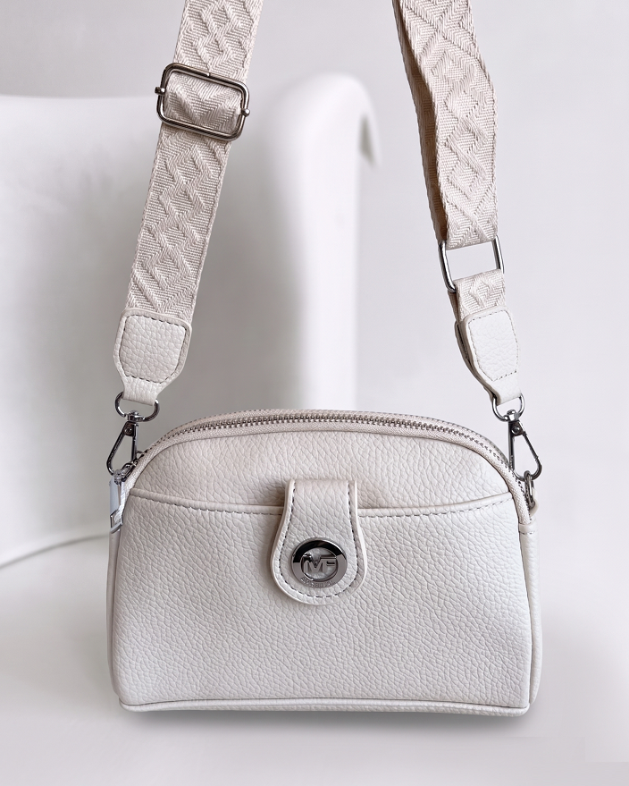 Mini crossbody kabelka s dvojitým vnútrom béžová
