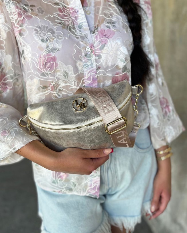 Zlatá dámska ľadvinka Laura Biaggi - elegantná crossbody