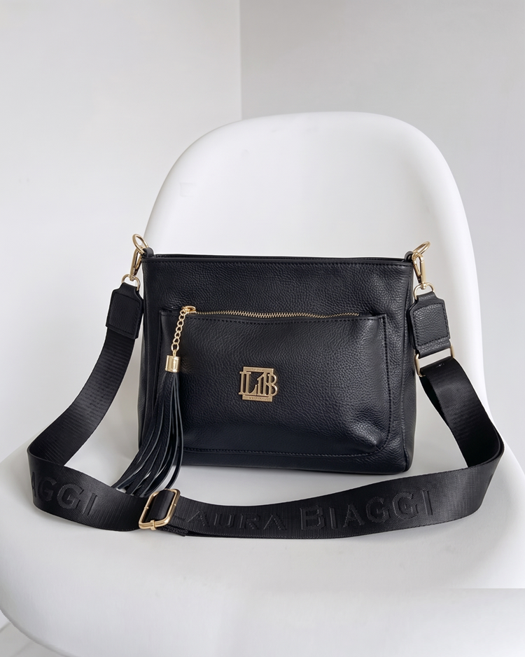Čierna crossbody kabelka Laura Biaggi – praktická na každý deň