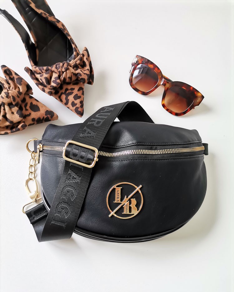 Čierna dámska ľadvinka Laura Biaggi - elegantná crossbody