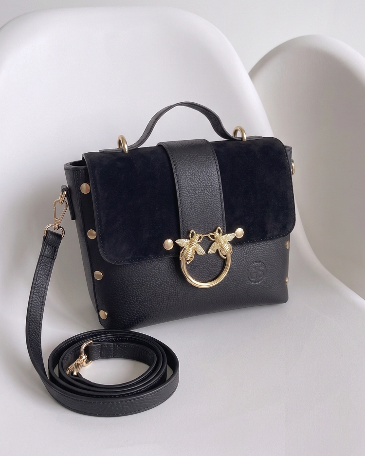 Čierna kabelka do ruky GROSSO - štýlová aj ako crossbody