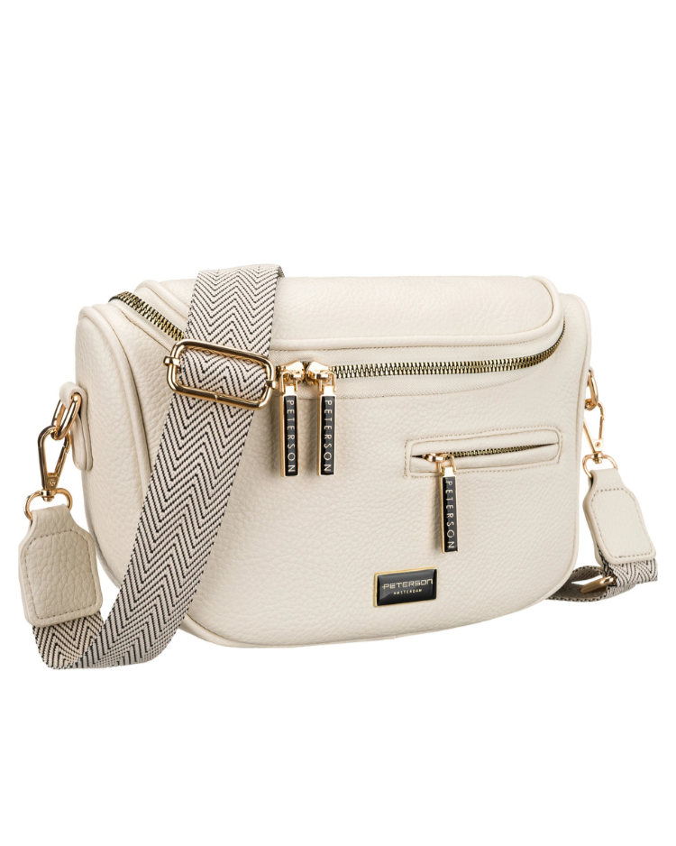 Krémová crossbody kabelka Peterson – praktická basic kabelka na každý deň