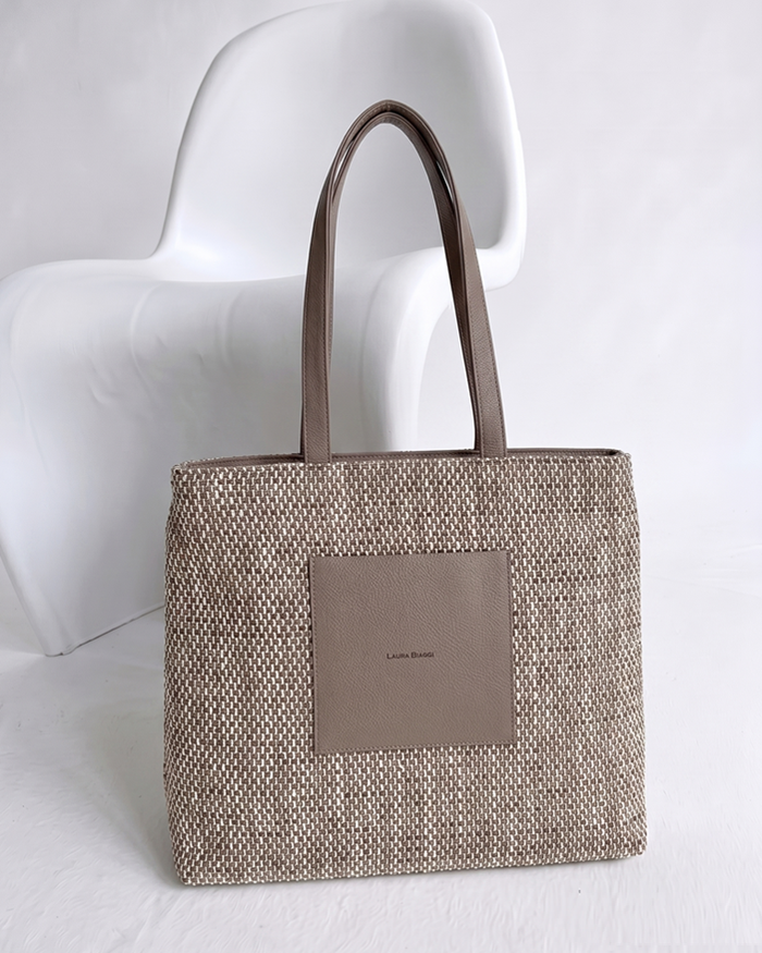Shopper kabelka Laura Biaggi béžová | Elegantná kabelka na rameno