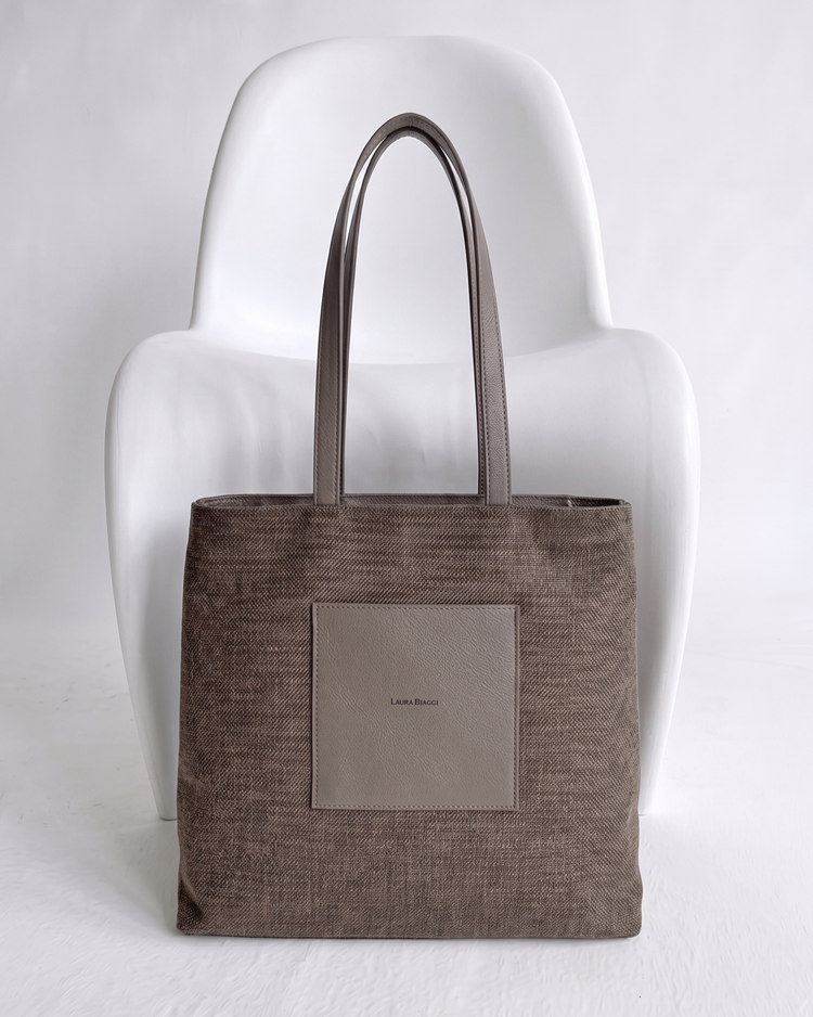 Shopper kabelka Laura Biaggi čokoládová | Elegantná kabelka na rameno