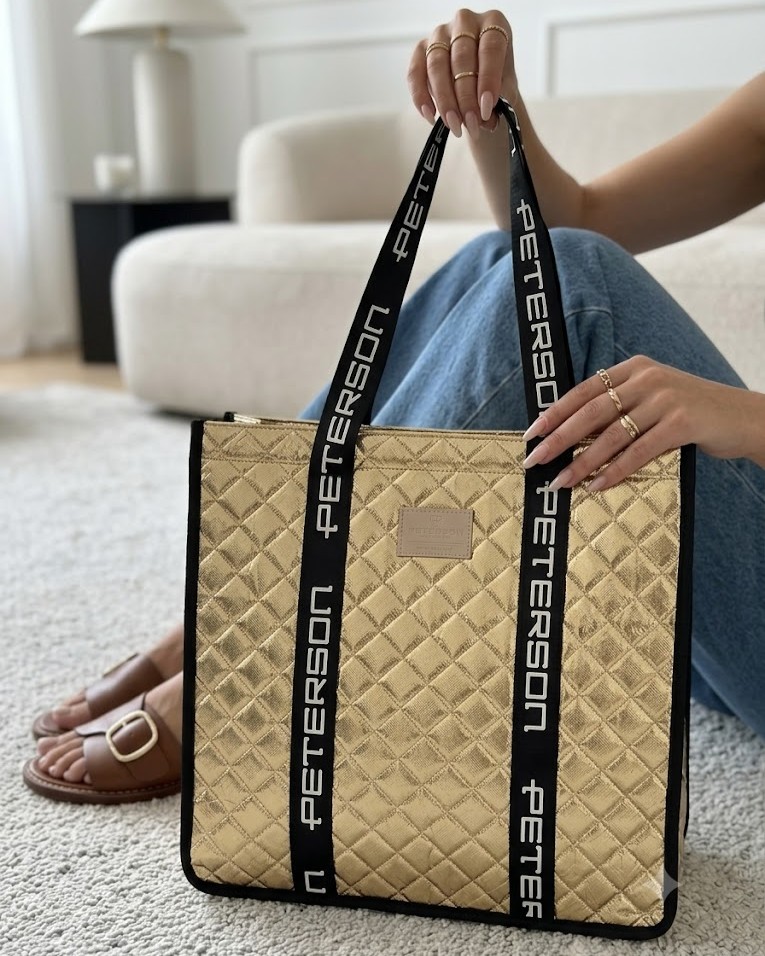 Veľká shopper kabelka Peterson na každý deň – zlatá