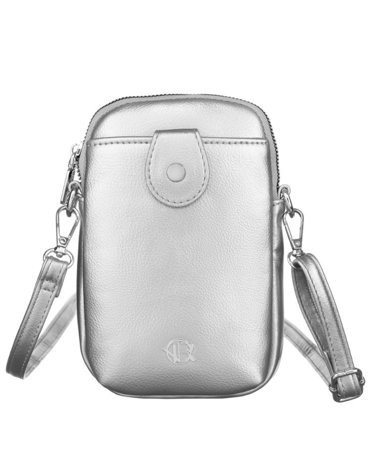 Strieborná mini crossbody- praktická na mobil