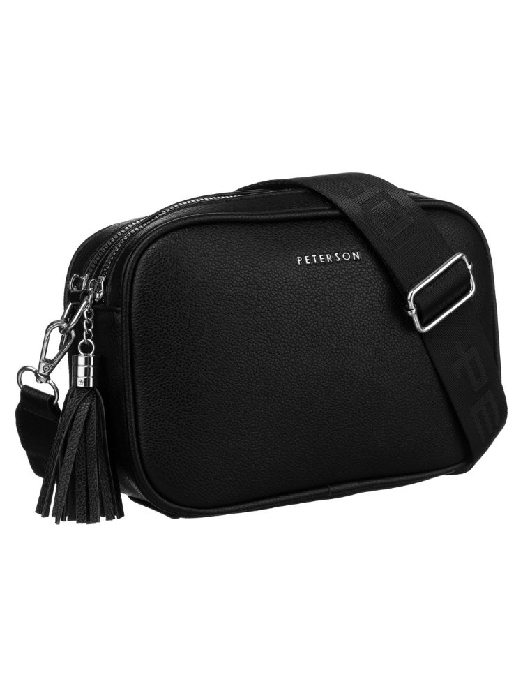 Čierna crossbody kabelka s deleným vnútrom Peterson