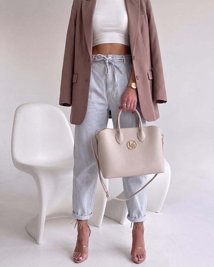 Béžová kabelka do ruky Laura Biaggi - elegantná 2v1