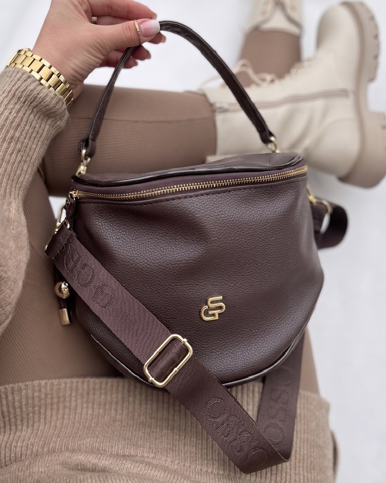 Čokoládová hnedá crossbody Grosso s vymeniteľnými popruhmi