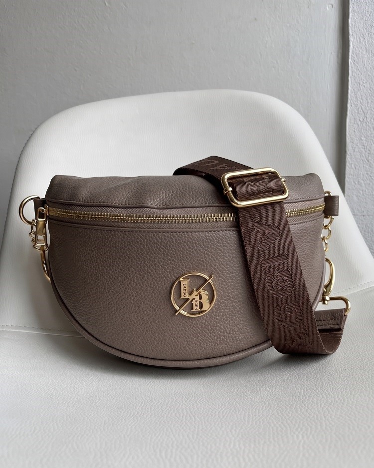 Hnedosivá dámska ľadvinka Laura Biaggi - elegantná crossbody