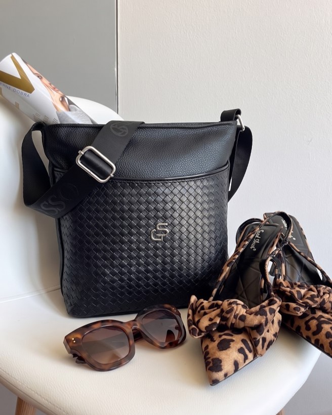 Čierna crossbody kabelka GROSSO - veľká a praktická
