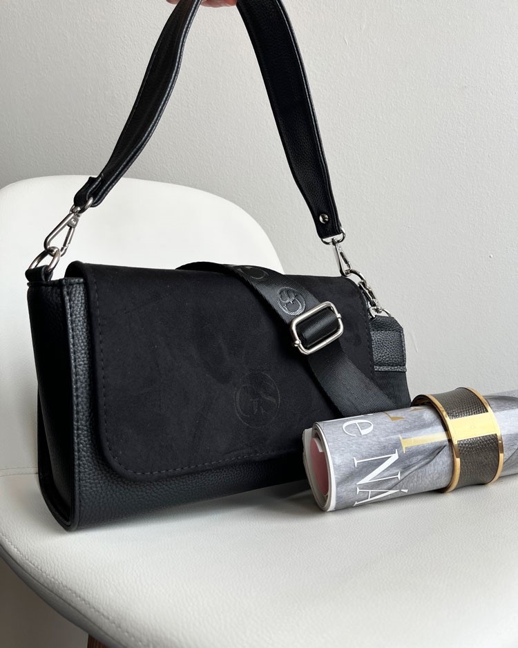 Čierna kabelka na rameno/crossbody GROSSO GS-3144-blackZAM