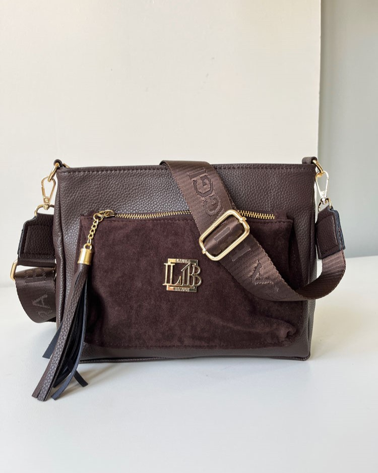 Čokoládová crossbody kabelka Laura Biaggi – praktická na každý deň
