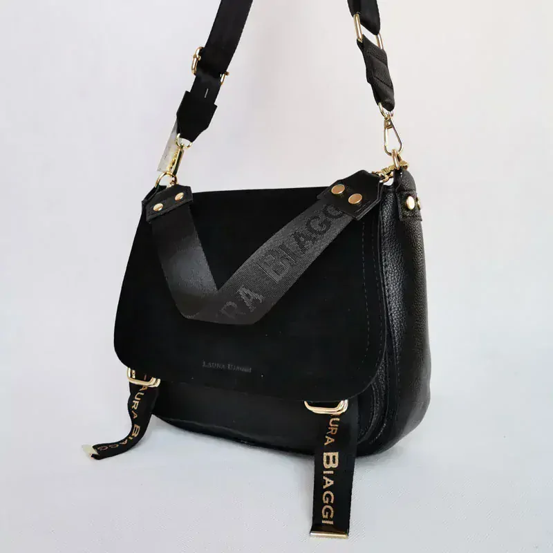 Čierna crossbody Laura Biaggi – praktická kabelka na rameno