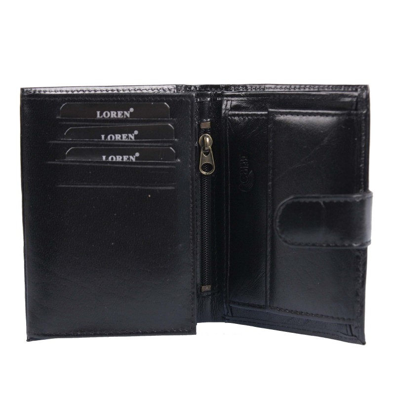 Pánska kožená peňaženka LOREN RM-03L-BCF/9684-black