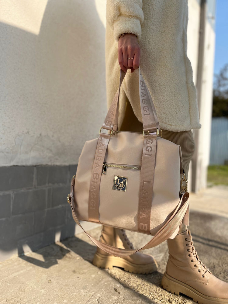 Dámska kabelka na rameno Laura Biaggi béžová