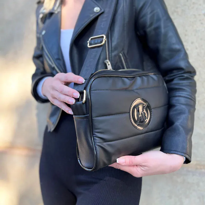 Prešívaná crossbody kabelka Laura Biaggi DX-KB77-blackNEW