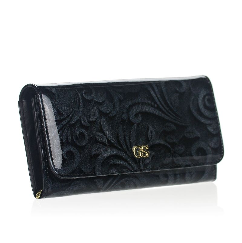 Dámska lakovaná kožená peňaženka GROSSO GS-76110-JXW-black