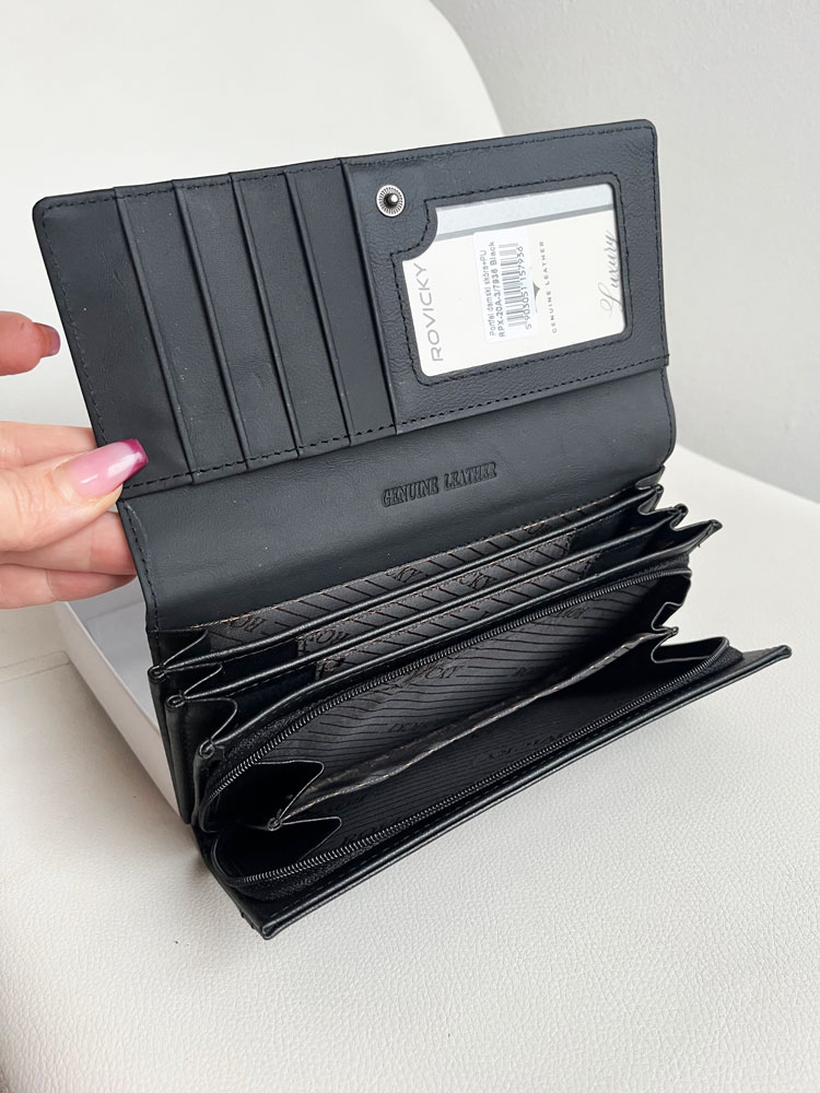Dámska kožená peňaženka ROVICKY RPX-20A-3/7936-black