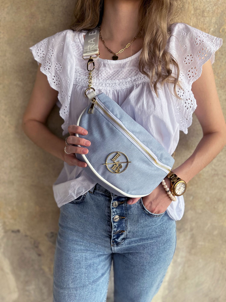 Štýlová crossbody kapsička Laura Biaggi DX-JP72-blue jeans