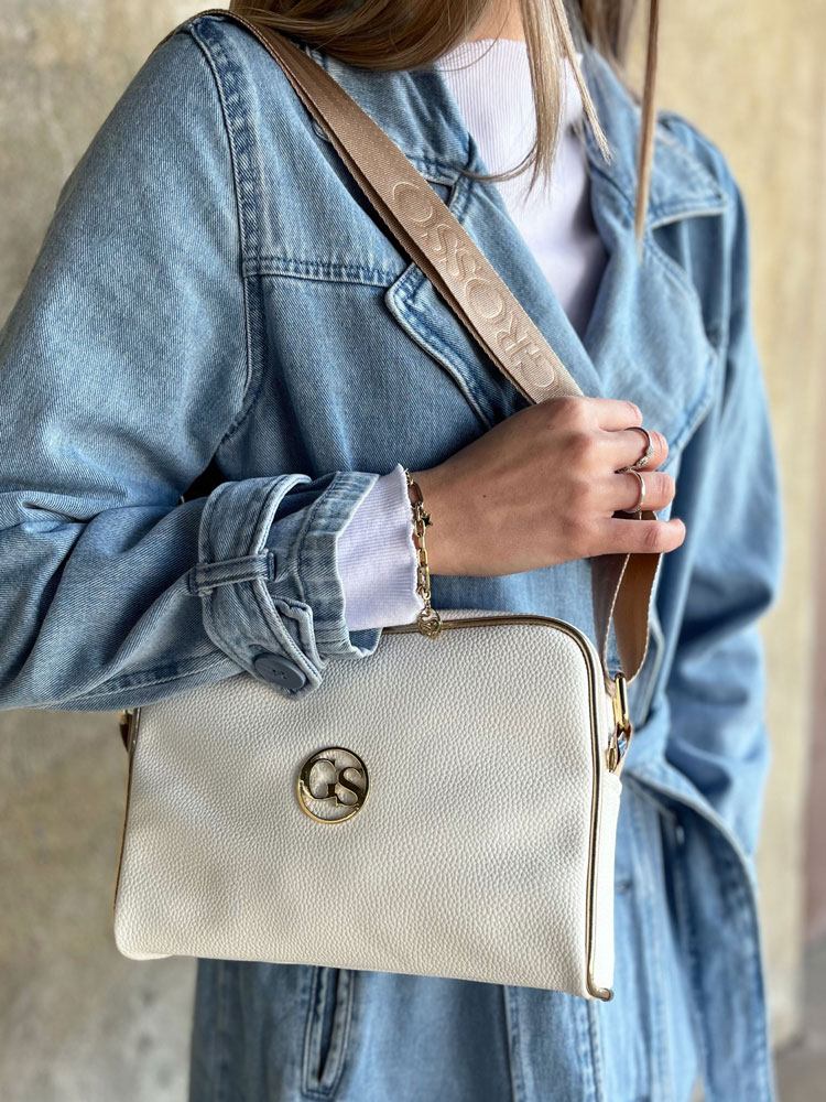 Biela crossbody kabelka GROSSO GS-77-white