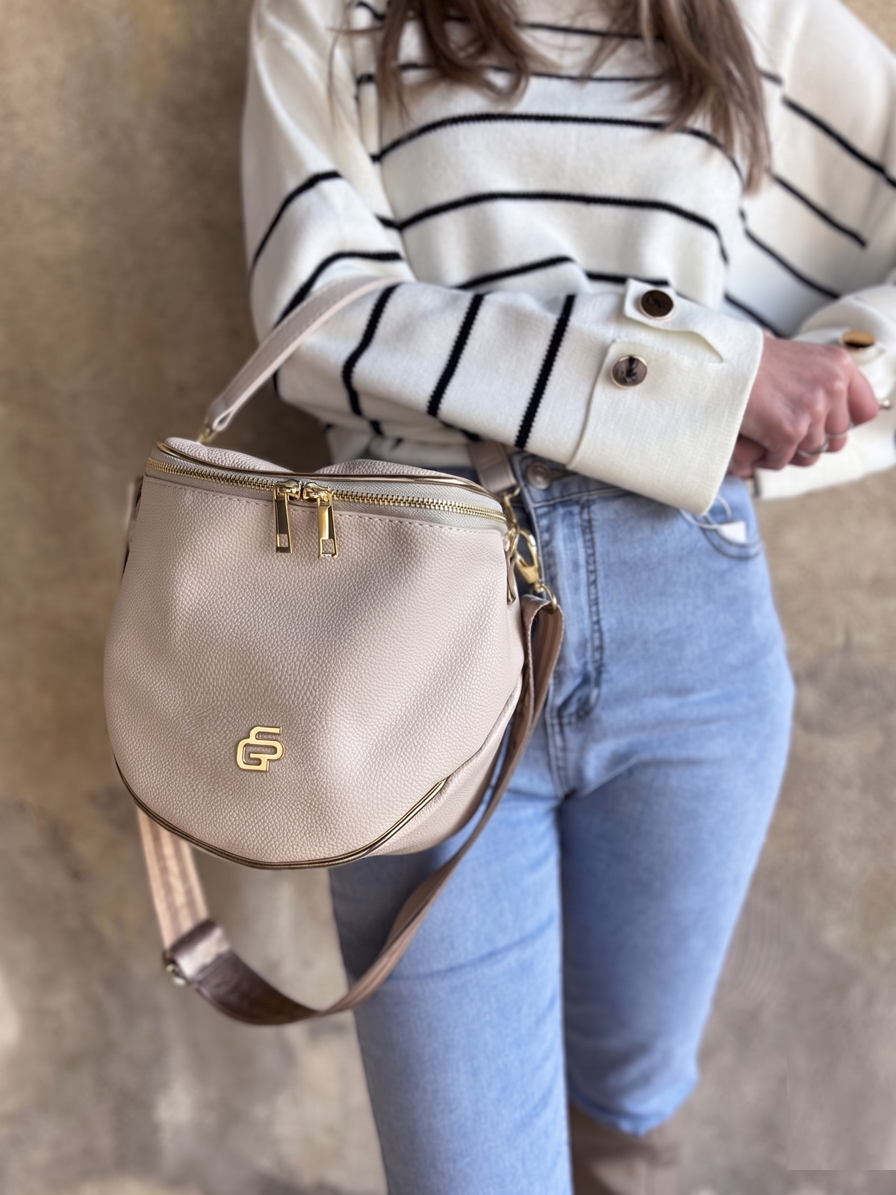 Béžová crossbody kabelka GROSSO GS-3003-beigeNEW