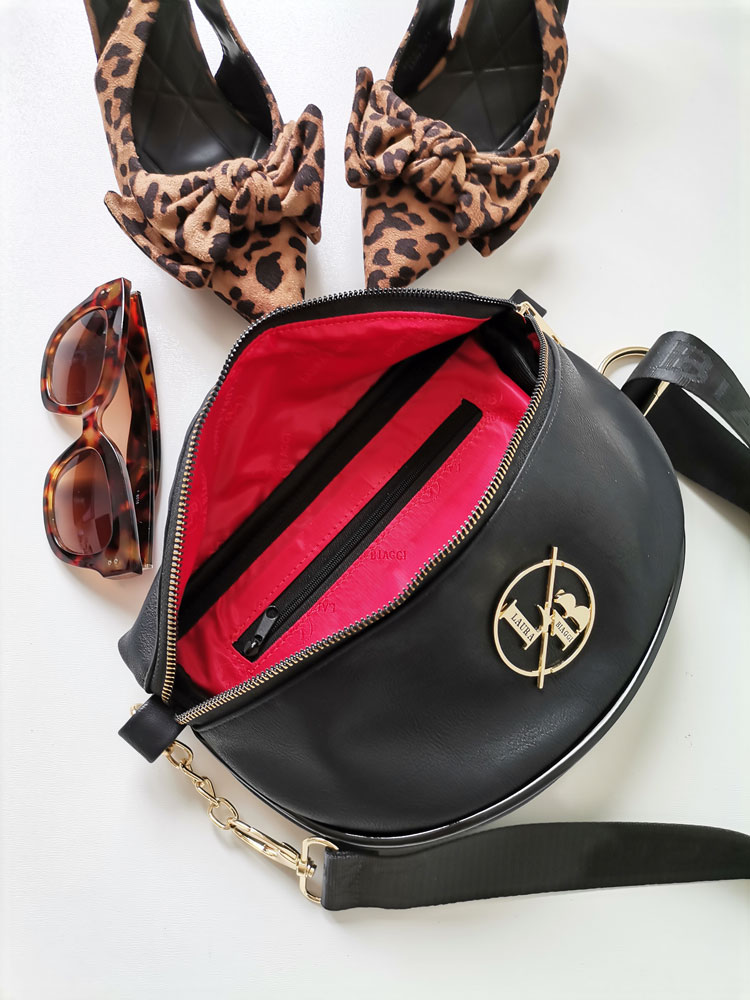 Čierna dámska ľadvinka Laura Biaggi - elegantná crossbody