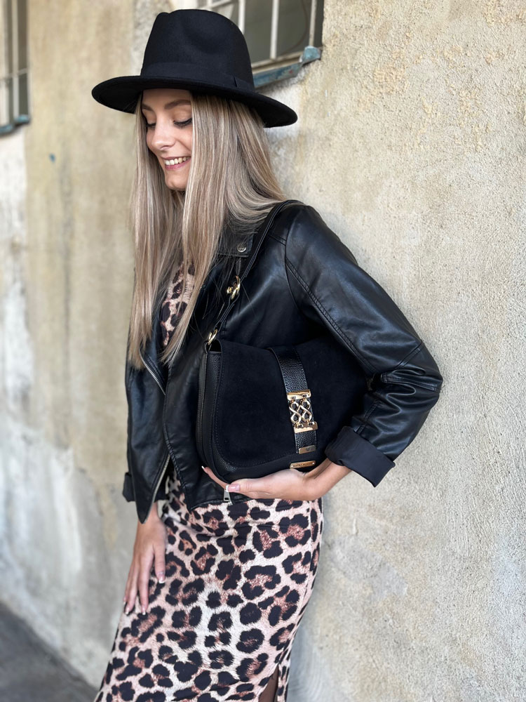 Čierna kabelka na rameno/crossbody Laura Biaggi DX-F299-black