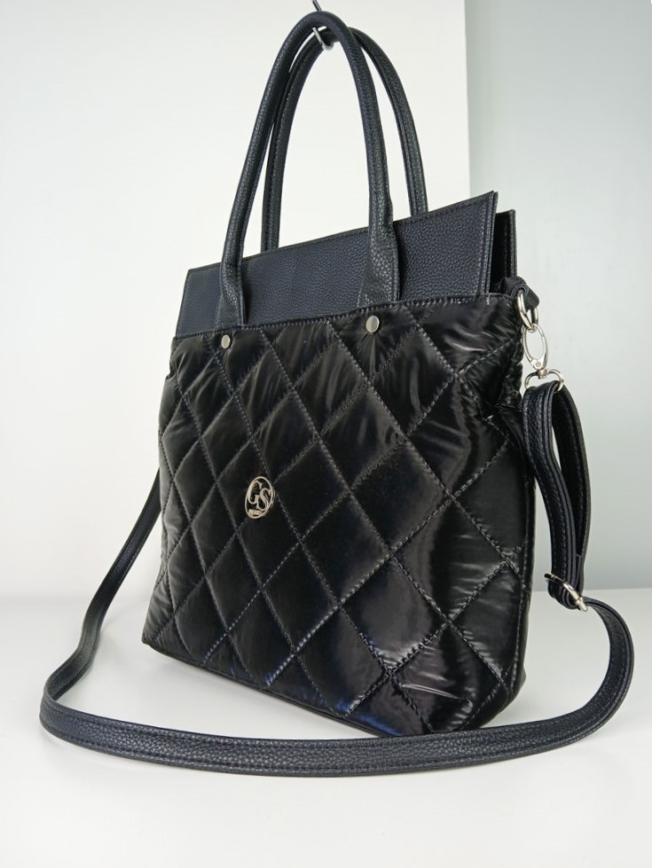 Šuštiaková kabelka na rameno GROSSO GS-3104-blackLESK