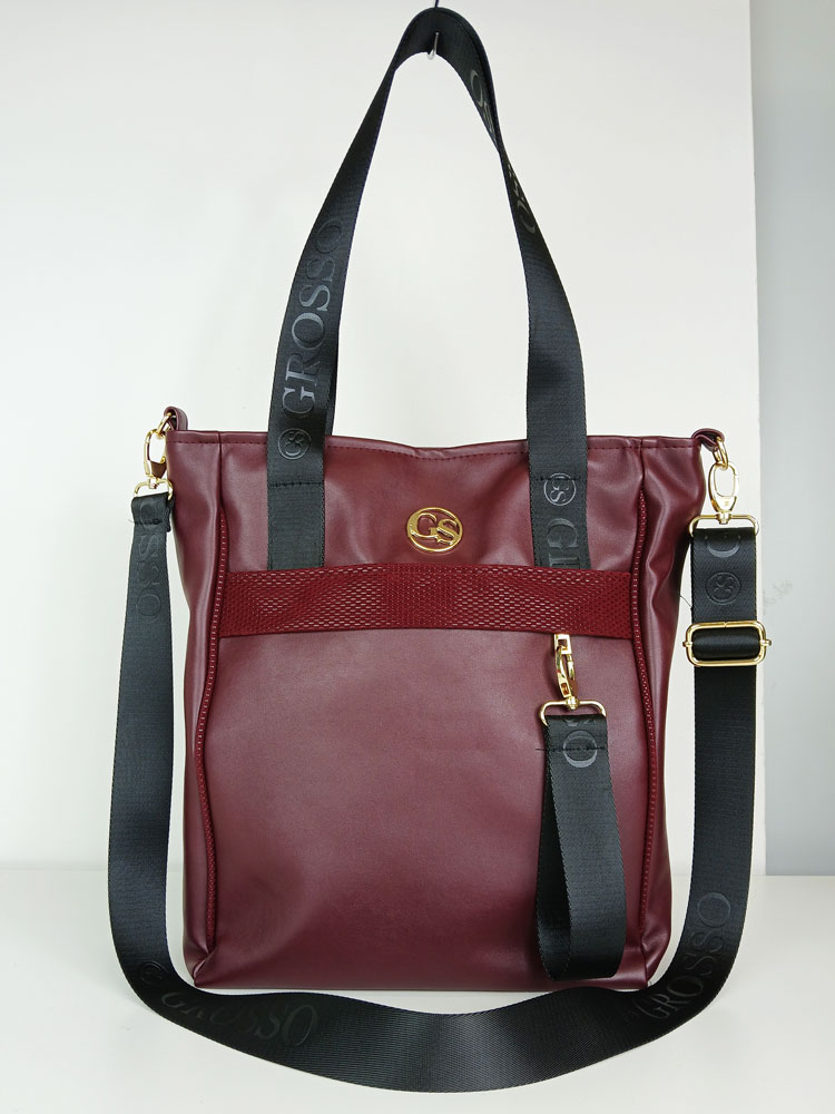 Bordová kabelka na rameno GROSSO GS-116-bordo