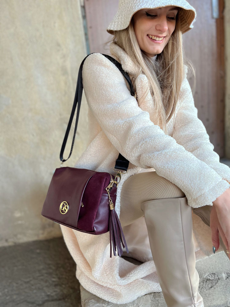 Bordová crossbody kabelka GROSSO GS-3171-bordo