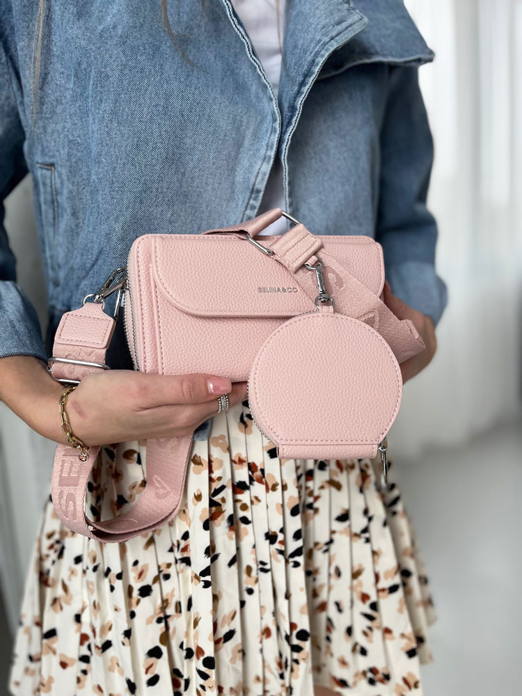 Ružová crossbody/peňaženka F-Y-90-4-pink