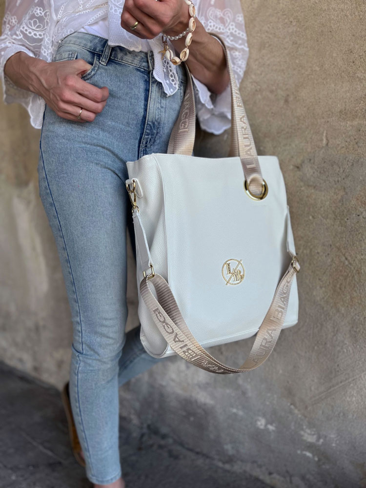 Biela kabelka Laura Biaggi DX-2038-white