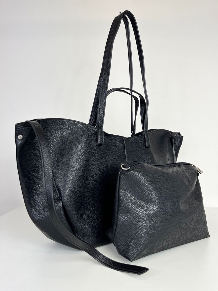 Kabelka na rameno 2v1 v štýle Poléne čierna