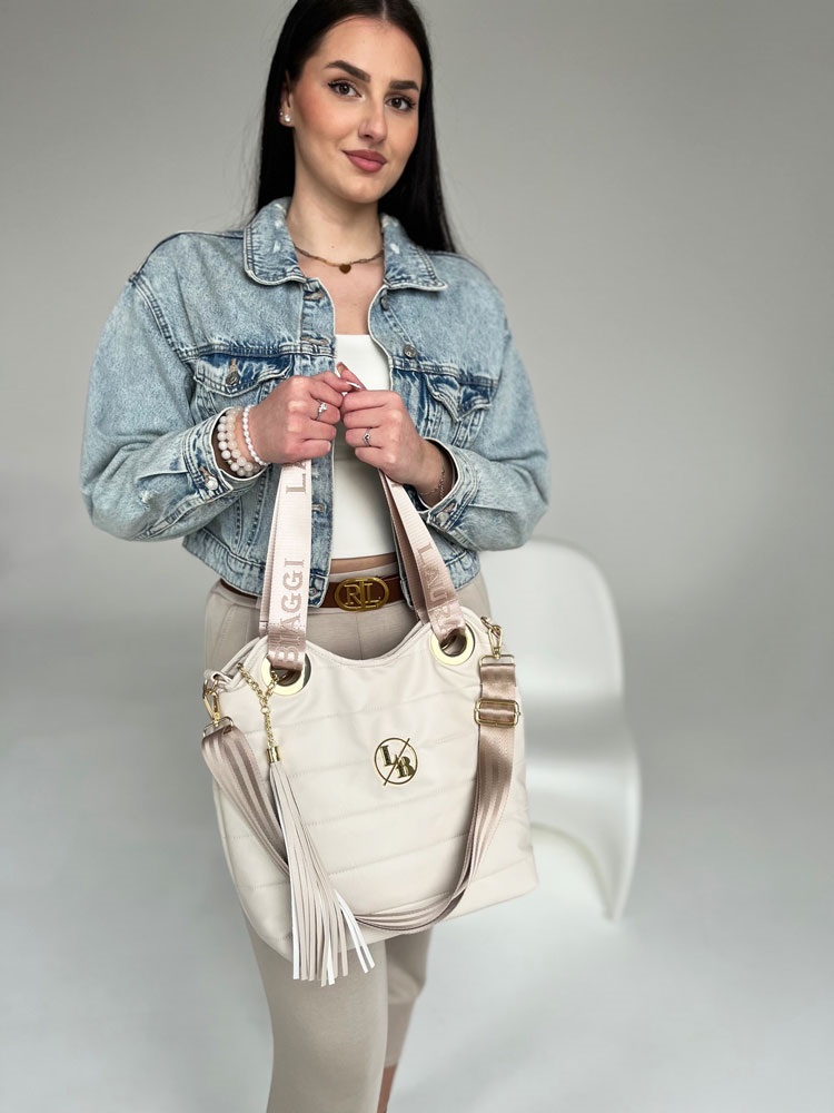 Béžová kabelka na rameno Laura Biaggi DX-KB-185-beige