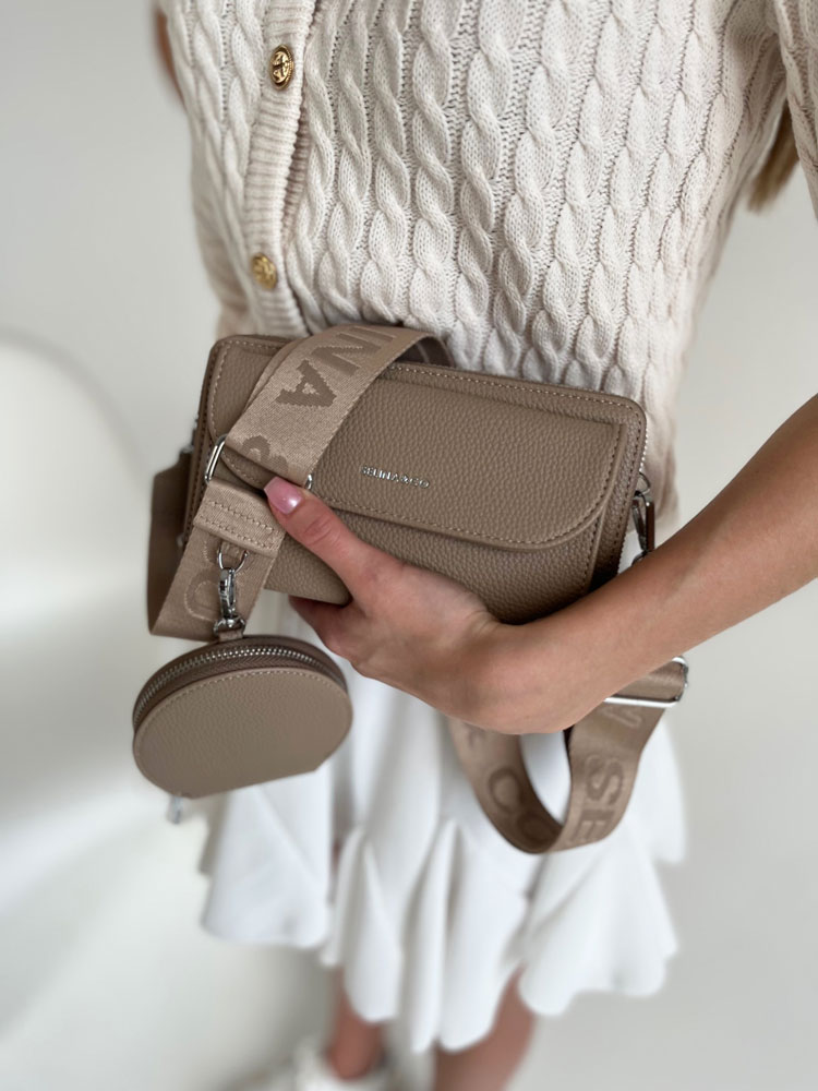 Hnedá crossbody/peňaženka F-Y-90-4-mud