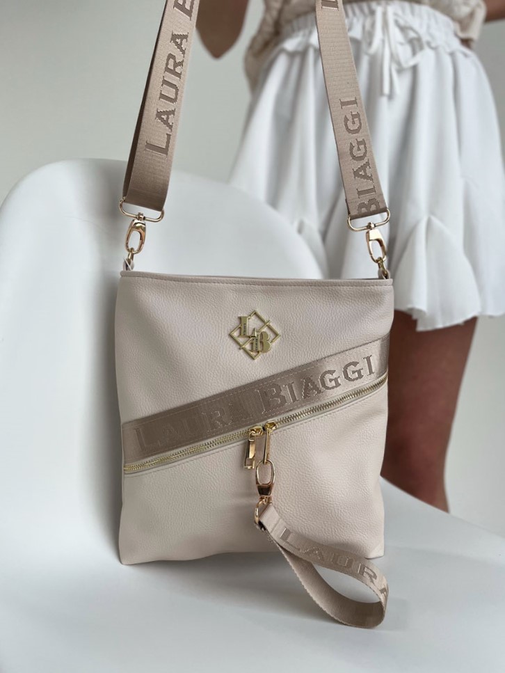 Béžová crossbody Laura Biaggi - veľká a štýlová