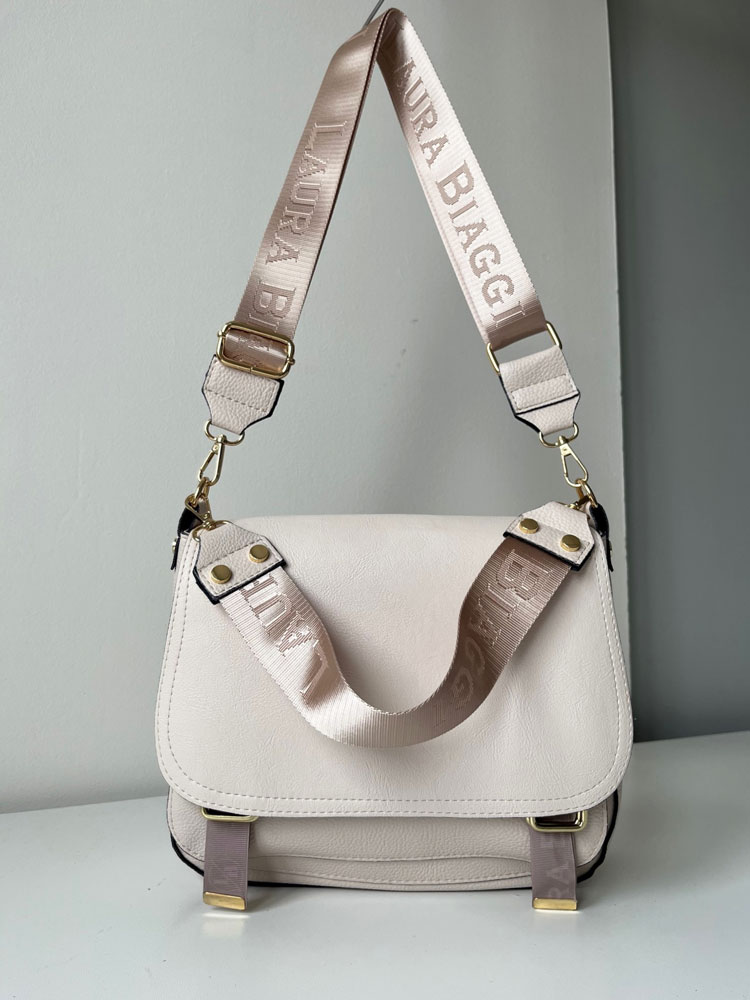 Béžová crossbody Laura Biaggi – praktická kabelka na rameno