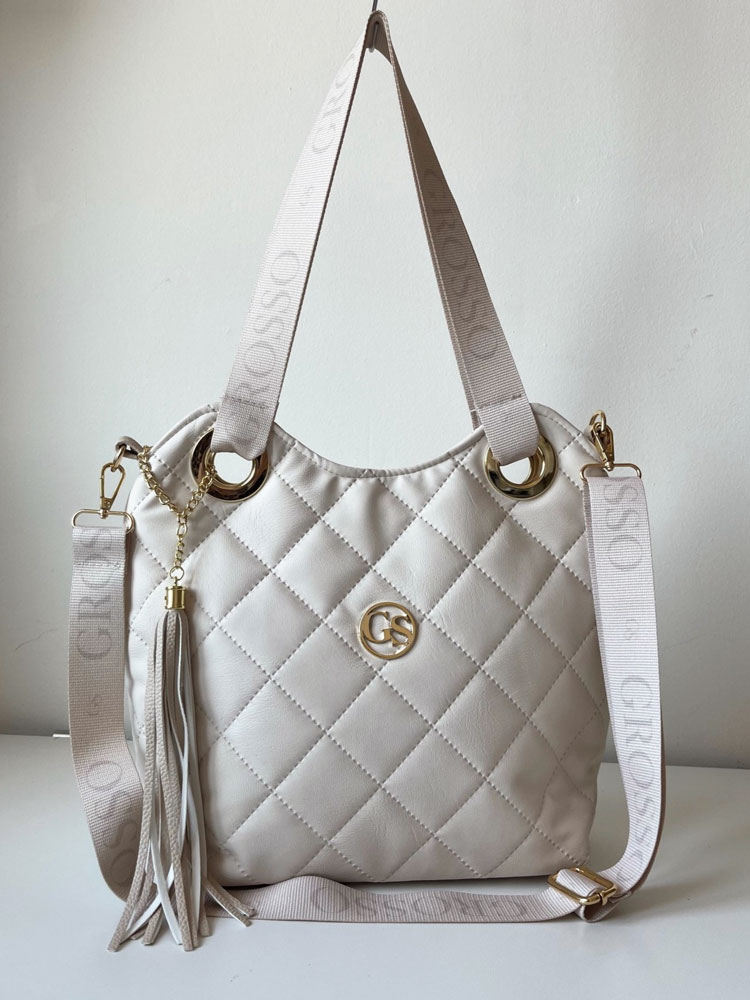 Väčšia kabelka na rameno GROSSO GS-3777-creamPIK