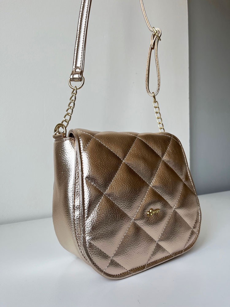 Zlatoružová crossbody kabelka GROSSO GS-3108-rosegold