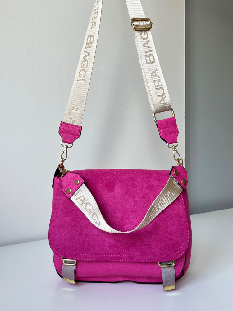 Ružová crossbody kabelka Laura Biaggi DX-F235-fuchsia