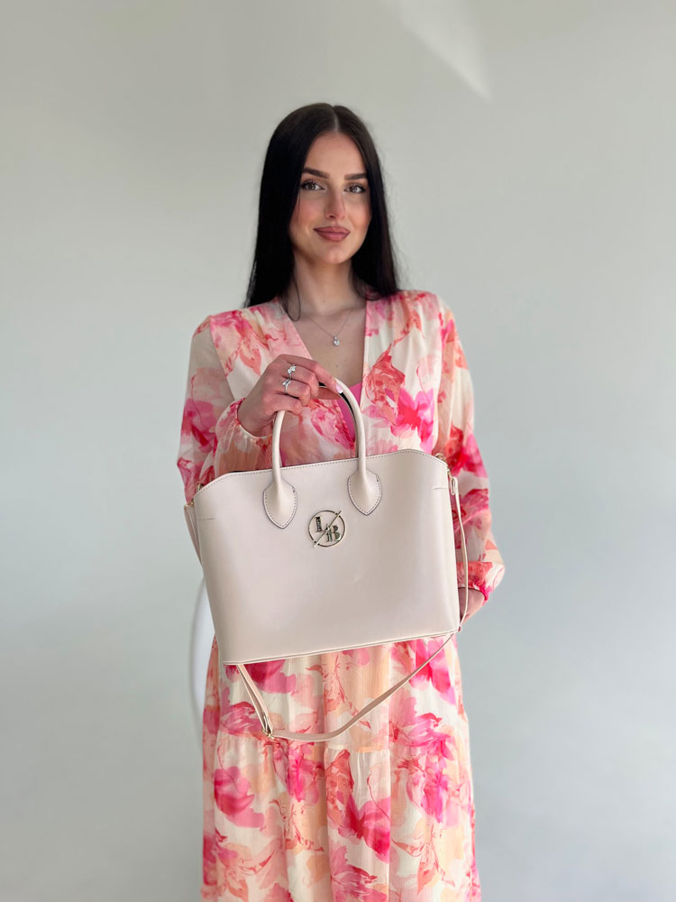 Béžová kabelka do ruky Laura Biaggi DX-JS-59-cream2