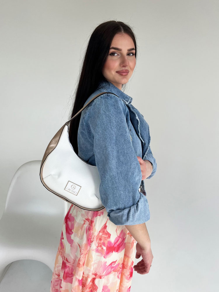 Biela kabelka na rameno GS-3790-white