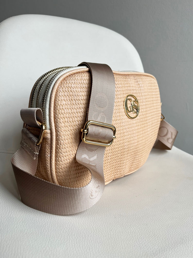 Trojpriehradková crossbody kabelka GROSSO GS-3110-natural