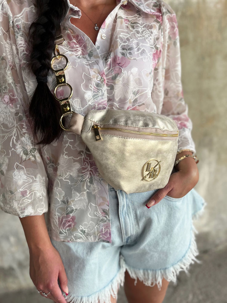 Zlatá crossbody kapsička Laura Biaggi DX-KB82-db.gold